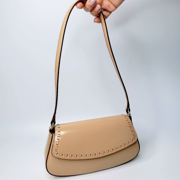 Guess Handbags - Guess Patent Finish Saddle Style Shoulder Purse